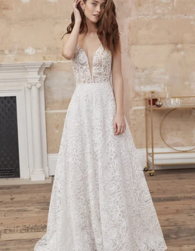 11220 Floral Print Wedding Dress by Adore Bridals