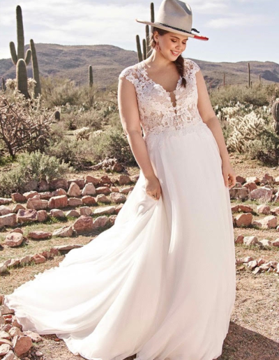 66077 Flowy Chiffon Wedding Dress by Lillian West