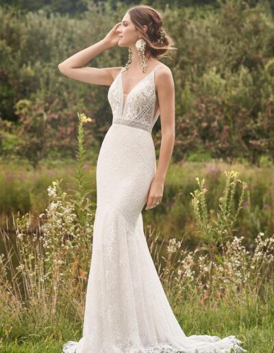 66136 Boho Lace Wedding Dress by Lillian West