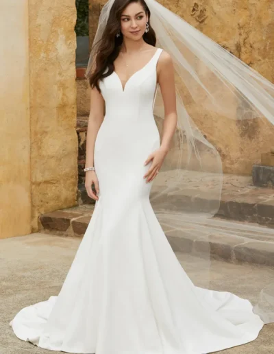 Y12234 Crepe Fitted Wedding Dress by Sophia Tolli